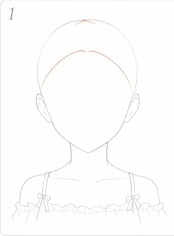 Paso 1 de Coleta lateral: el trazo nuevo va en rojo.